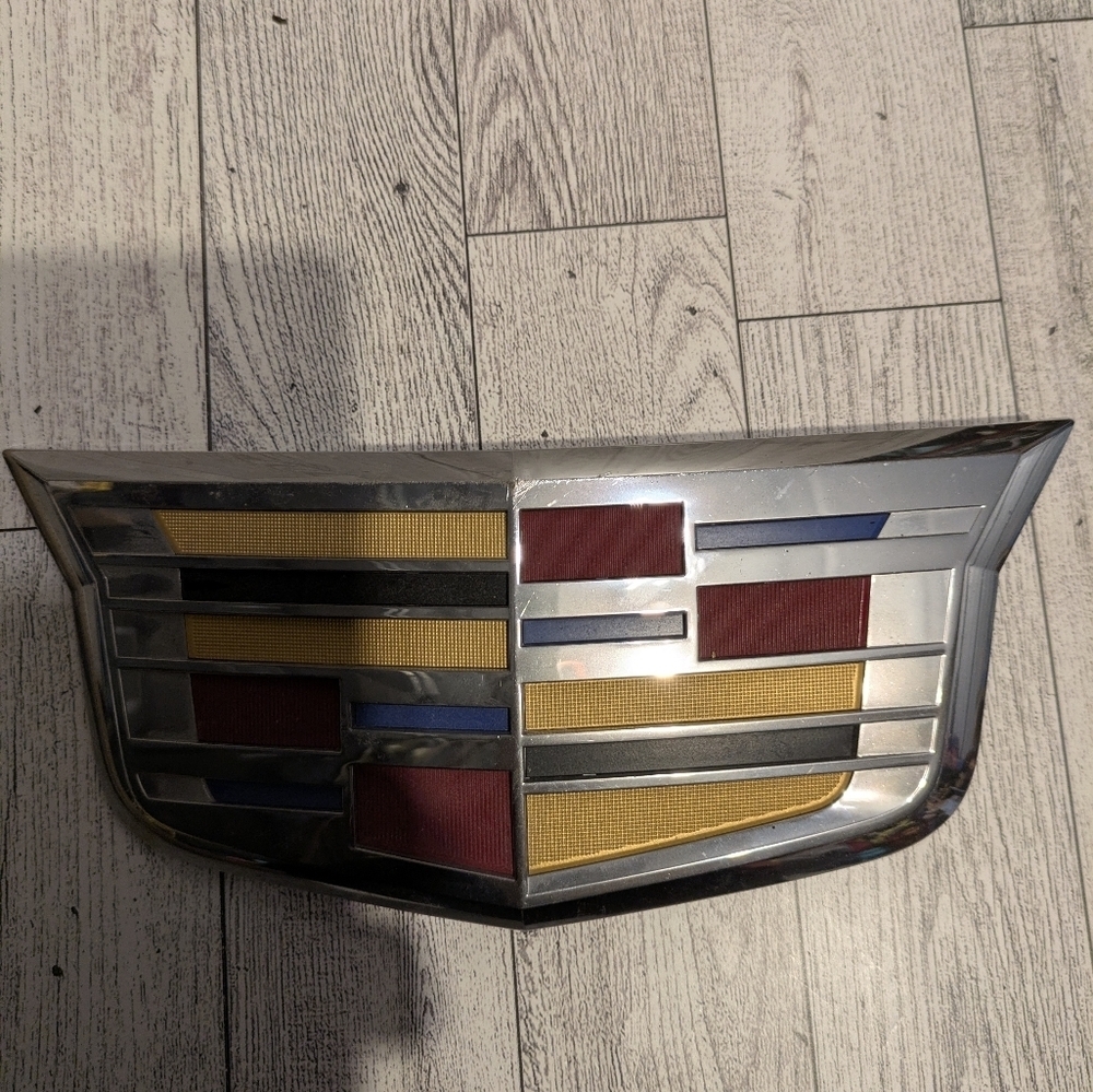 Cadillac Car Emblem - Silver, Red, Yellow